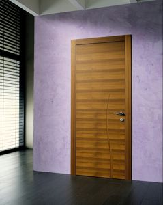 porte d'intérieur / va-et-vient / en bois / affleurante