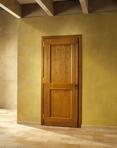 porte d'intérieur / va-et-vient / en bois massif / affleurante