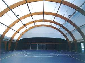 structure tendue sur ossature en bois / avec membrane en pvc
