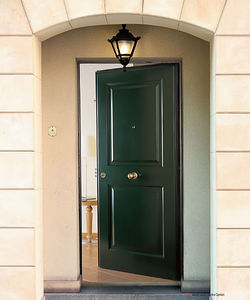 porte d'entrée / battante / en MDF / en acier