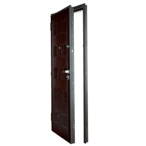 porte d'entrée / battante / en bois / de sécurité