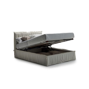 lit double / contemporain / avec tête de lit / avec base de rangement