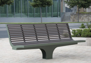 banc public / contemporain / en aluminium / en inox
