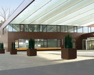 jardinière en métal / carrée / contemporaine / pour espace public