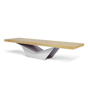 banc public / contemporain / en bois / en acier galvanisé