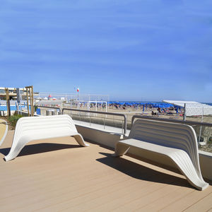 banc public / design original / en matériau composite / avec dossier