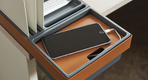 boîte de rangement pour fourniture de bureau avec passe-câble