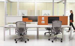 bureau pour open space / en bois / en métal / contemporain