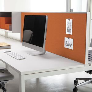séparateur de bureau sur plan / en verre / en bois / en métal
