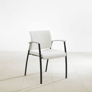 chaise visiteur contemporaine / avec accoudoirs / tapissée / en ébène