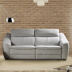 canapé d'angle / contemporain / en tissu / en cuir