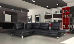 canapé modulable / contemporain / en tissu / en cuir