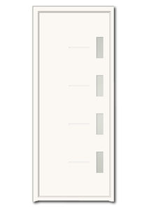porte d'entrée / battante / en aluminium / en PVC