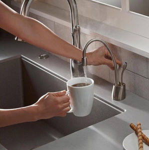 mitigeur pour vasque / en inox / de cuisine / 1 trou