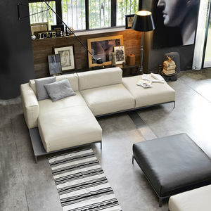 canapé modulable / d'angle / contemporain / en cuir