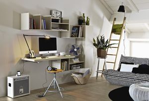 bureau en bois / contemporain / mural