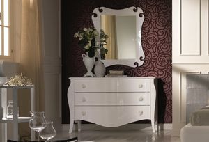 commode de style / en bois / en bois laqué / blanche