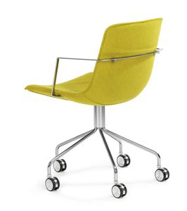 chaise visiteur contemporaine / avec accoudoirs / à roulettes / pivotante