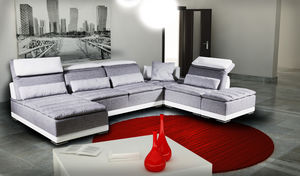 canapé d'angle / contemporain / en tissu / 7 places et plus