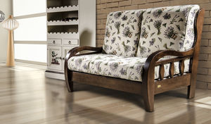 canapé classique / en bois / en tissu / 2 places