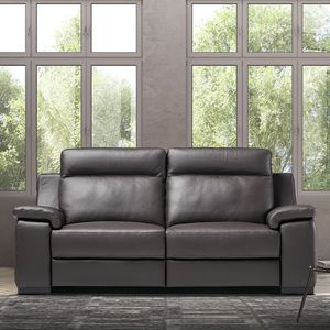 canapé contemporain / en cuir / 2 places / inclinable