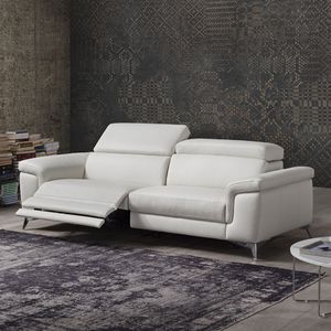 canapé d'angle / contemporain / en cuir / 2 places