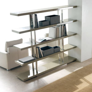 étagère contemporaine / en bois laqué / en inox