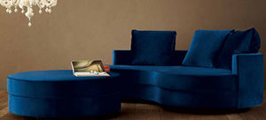 canapé contemporain / en coton / 2 places / bleu