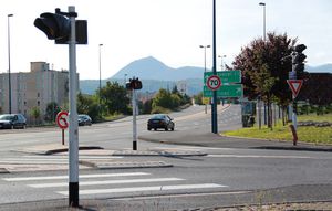 mât pour signalisation routière / en acier inox