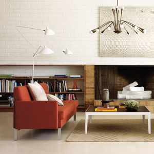 canapé contemporain / en tissu / en cuir / en acier