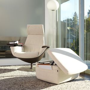 fauteuil visiteur contemporain / en tissu / en cuir / avec accoudoirs