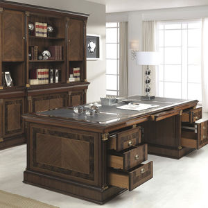 bureau de direction / en bois / classique / avec rangement intégré