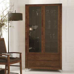 vitrine contemporaine / en verre / en bois / en métal