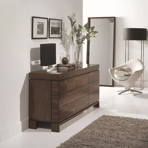 commode contemporaine / en bois / avec miroir