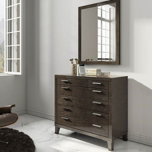 miroir mural / contemporain / rectangulaire / en bois
