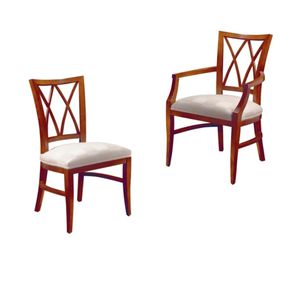 chaise classique / tapissée / avec accoudoirs / en tissu