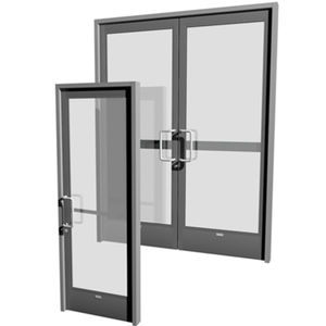 porte d'entrée / battante / en aluminium / pour établissement public