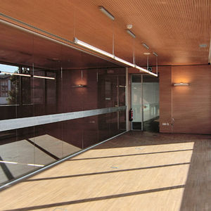 panneau acoustique pour agencement intérieur / pour dalle de faux-plafond / en bois / perforé