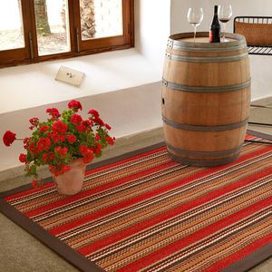tapis contemporain / à rayures / en sisal / rectangulaire