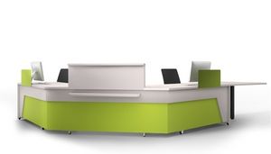 banque d'accueil modulable / en verre