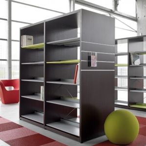 étagère contemporaine / en bois / pour bibliothèque / professionnelle