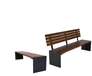 banc public / contemporain / en bois / en acier galvanisé