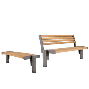 banc public / contemporain / en bois / en aluminium