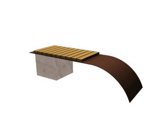banc public / contemporain / en bois / en acier galvanisé