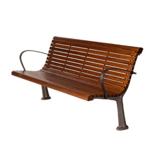 banc public / classique / en bois / en acier