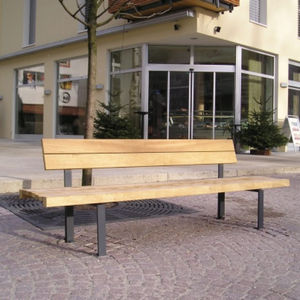 banc public / contemporain / en bois / en métal