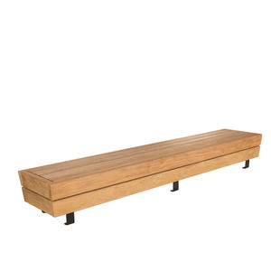 banc public / contemporain / en bois / en acier inoxydable