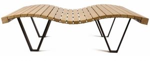 banc public / design original / en bois / en acier galvanisé