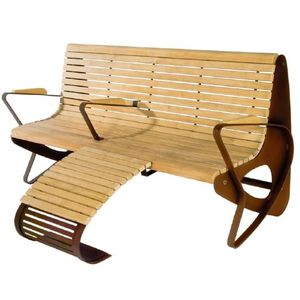 banc public / design original / en bois / en acier galvanisé
