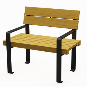 banc public / classique / en bois / en métal